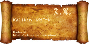 Kalikin Márk névjegykártya